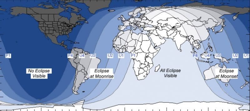 Lunar Eclipse July 2018 Path
