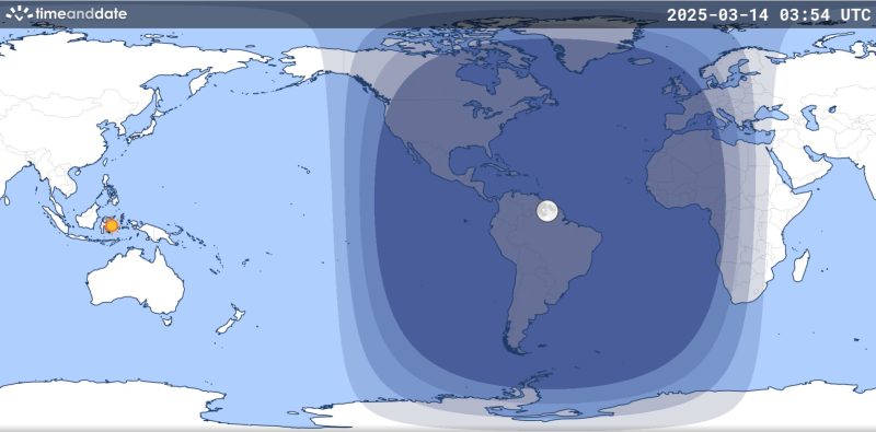 March 2025 Lunar Eclipse Visibility