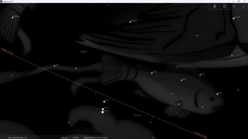 Mercury, Mars, Saturn April 2026