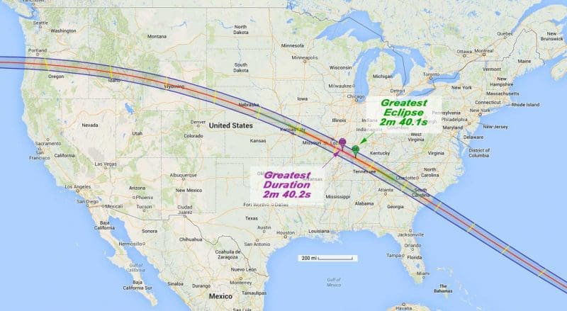 Solar Eclipse August 2017 Map